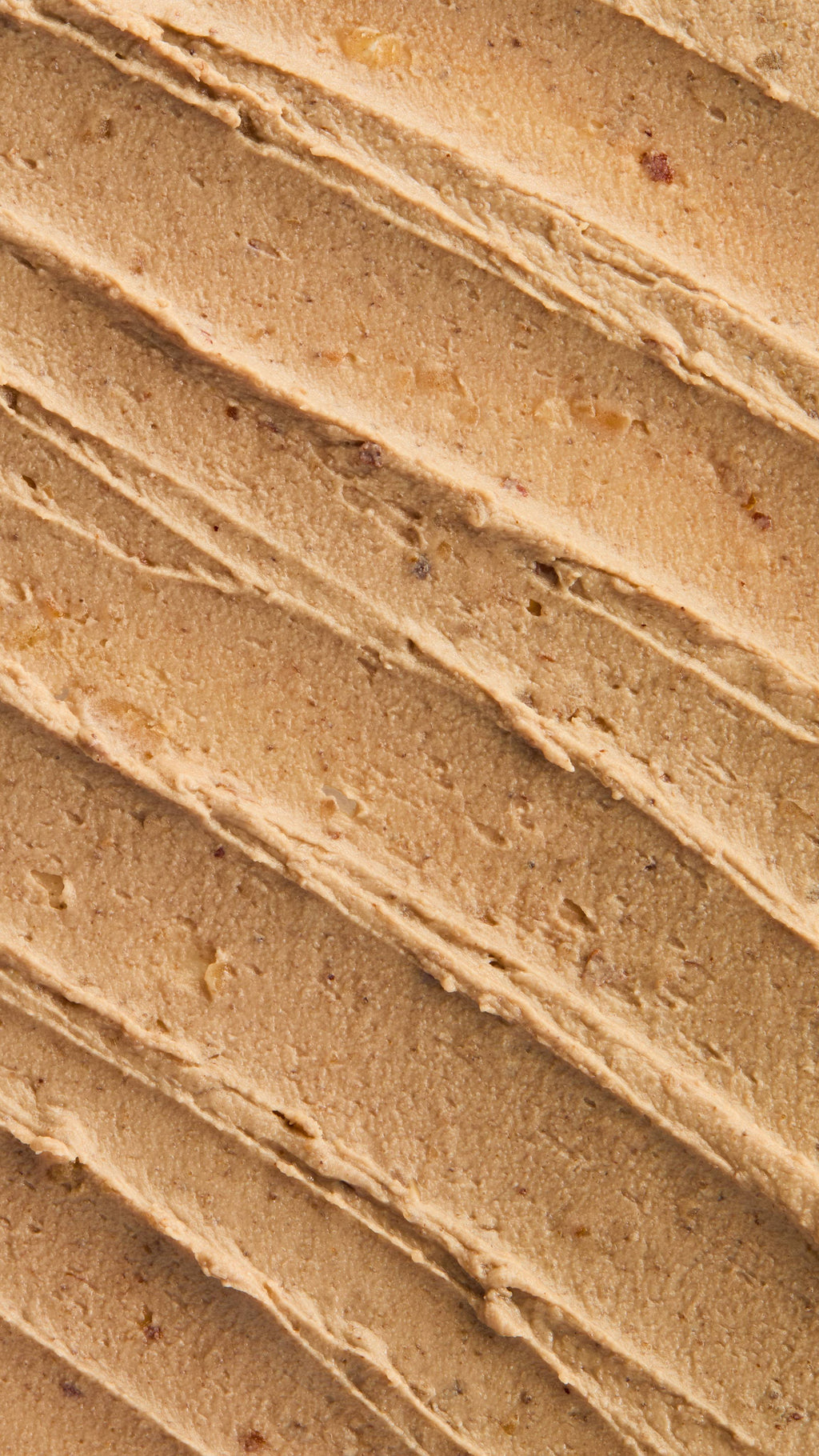 A super close-up image of the creamy, textured Nutkins face mask product, focusing on the thick consistency of the flecks of finely blended nuts throughout the product.