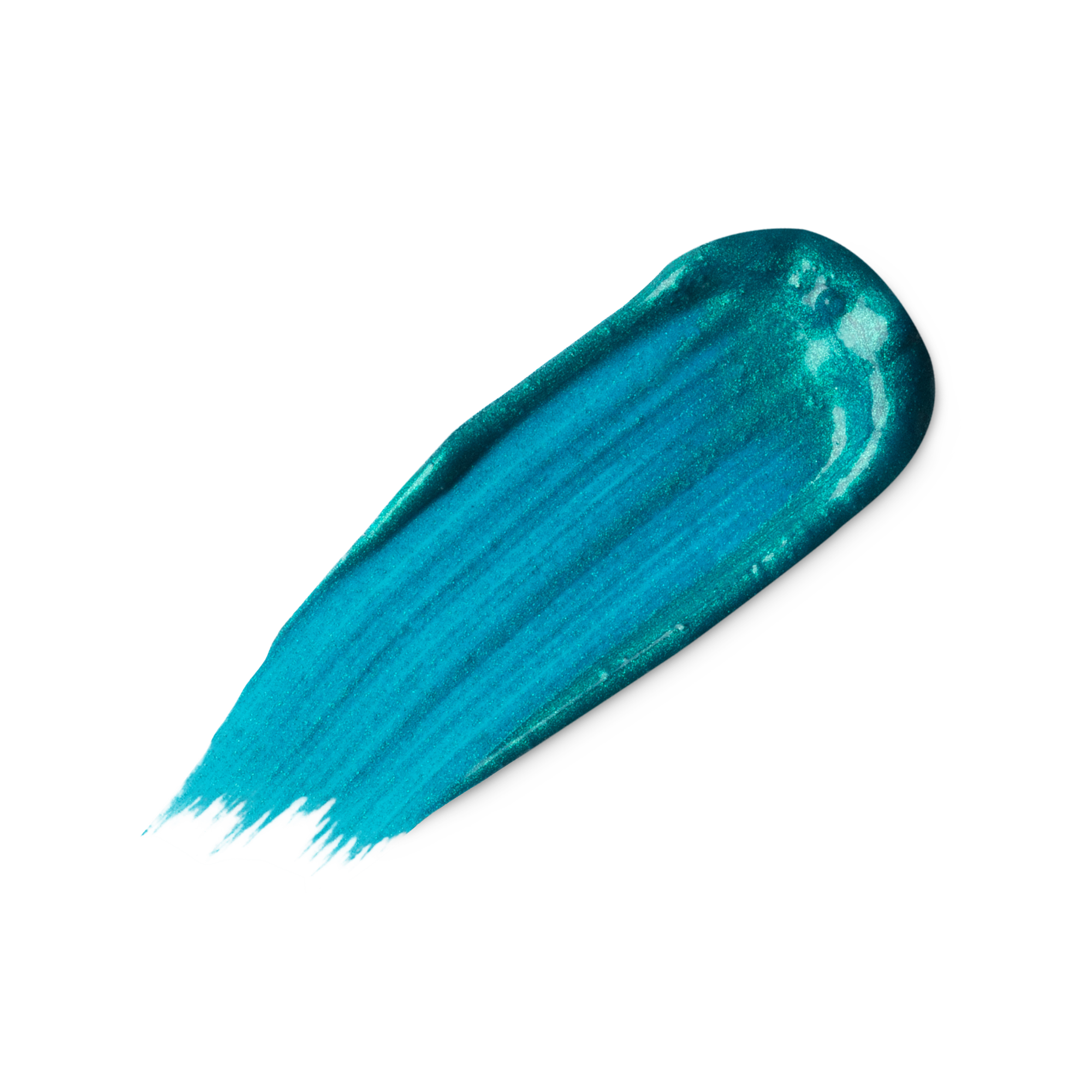 A swatch of shimmery aquamarine, turquoise blue liquid eyeliner.