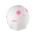 American Cream. A classic LUSH bath bomb shame in delicate white with bright pink star shapes and flecks of colour across the whole surface.
