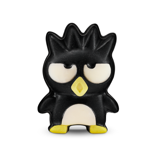Bad Badtz-Maru. A soap shaped like a penguin character with spiky hair, a grumpy expression, and a yellow beak and feet. The character has a cream-coloured belly and large, half-lidded eyes.