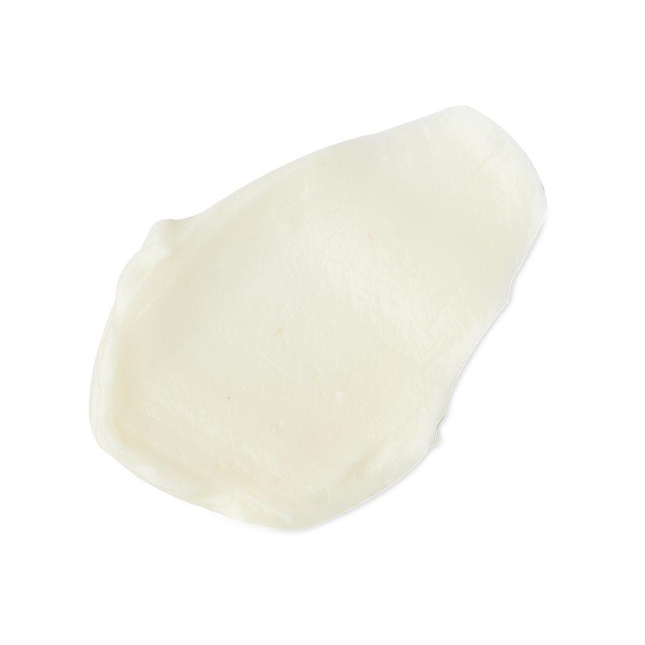 Banana. A neatly smudged swatch of thick, creamy, ivory-coloured hair conditioner.