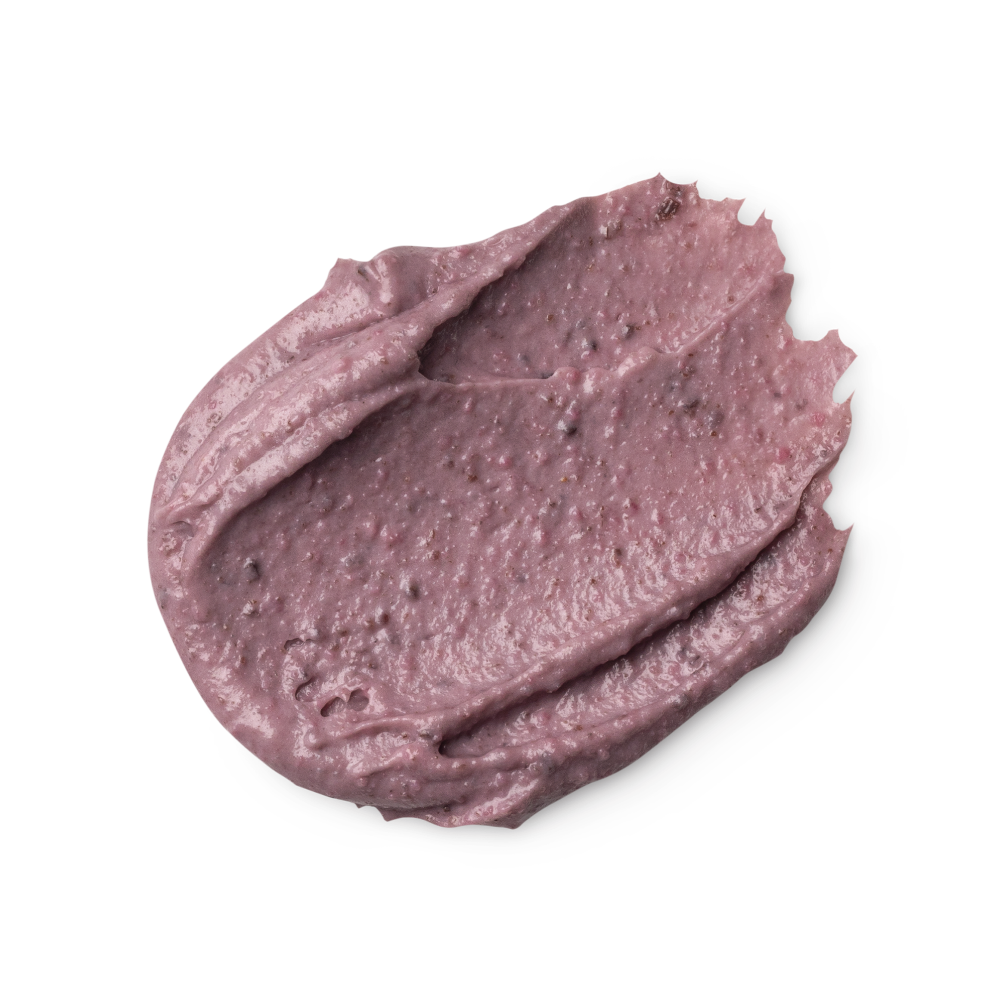 A swatch of Beauty Sleep face and body mask - dusty pink, thick and slightly textured (just visible are ground aduki beans).