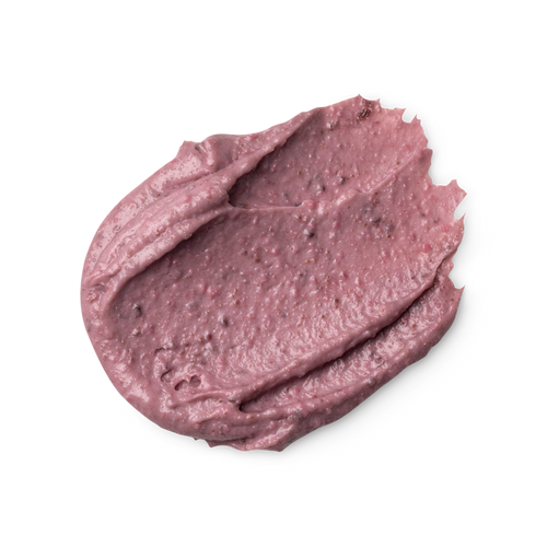 A swatch of Beauty Sleep face and body mask - dusty pink, thick and slightly textured (just visible are ground aduki beans).