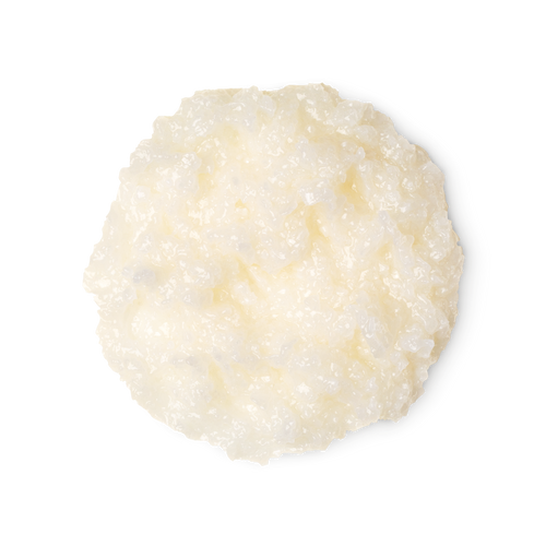 A sample of creamy white Big shampoo, packed full of coarse sea salt.