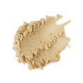 The image shows a neatly smudged swatch of thick, textured, ivory/sand-coloured, paste-like face cleanser product.