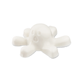 Carefree Spirit. A smooth, glossy white shower jelly shaped like a cartoon ghost. It has a rounded central body with a moulded, surprised face featuring an open mouth and oval eyes, surrounded by six short, stubby legs.