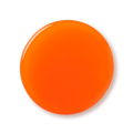 Celebrate. A perfectly circular swatch of glossy, vibrant, orange shower gel.