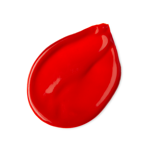 Cherry. A neatly smudged swatch of thick, glossy, vibrant, cherry-red lip jelly.