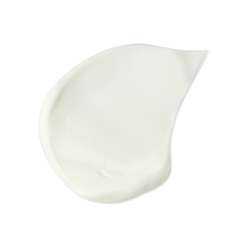 Cocoa Butter. A neatly smudged swatch of creamy, white, hand and body lotion.