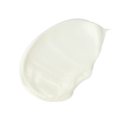 Coconut. A neatly smudged swatch of thick, creamy ivory-coloured body butter.