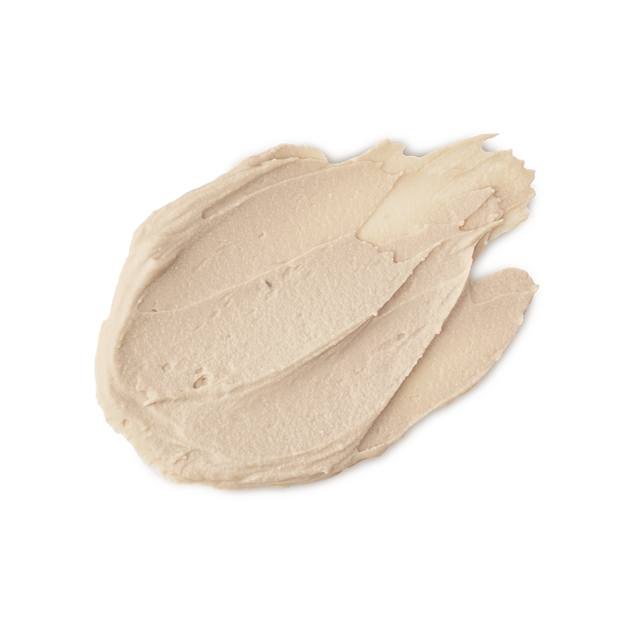 Coconut Shie. A neatly smudged swatch of thick, ivory-coloured, smooth face mask.