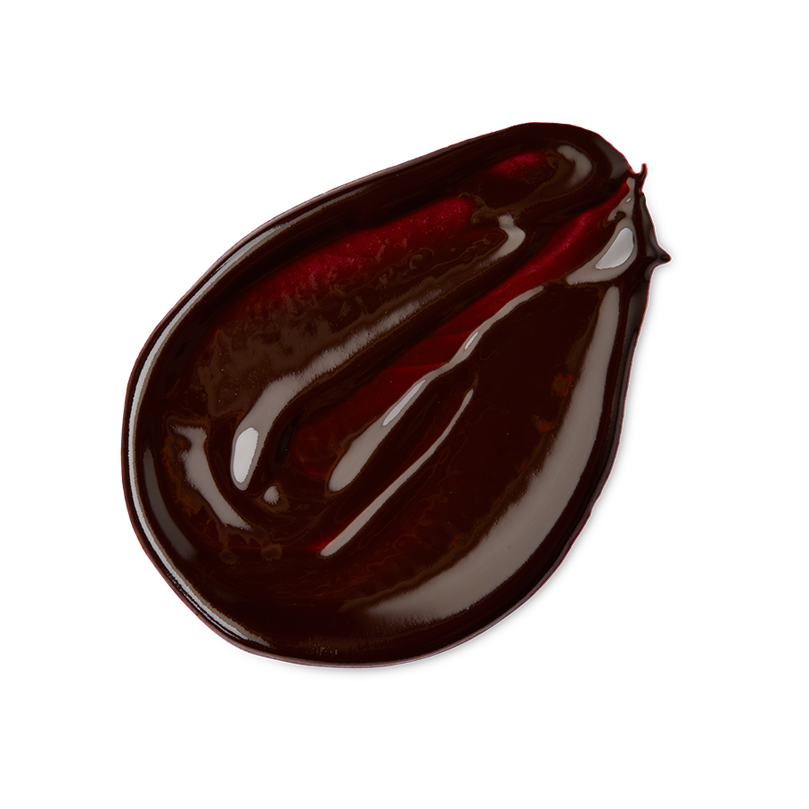 Cola. A neatly smudged swatch of thick, syrupy, molasses-coloured lip jelly.