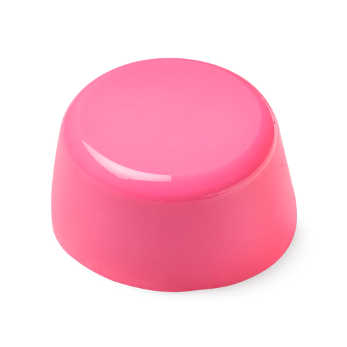 Conga. A bubblegum pink, glossy-looking, cylindrical-shaped shower jelly, which is slightly wider at the base than at the top.