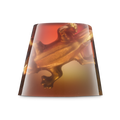 Creature Of The Night. A translucent, trapezoidal shower jelly. The jelly has an ombré gradient from deep red-orange at the top to a golden yellow at the bottom, with a 3D golden gummy lizard figure embedded inside.