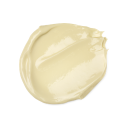 A swatch of buttery cream coloured Dream Cream Self Preserving body lotion.