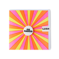 Go Naked. A sunbeam-style card shows pink, orange and yellow rays. A white badge saying "Go Naked" is in the centre.