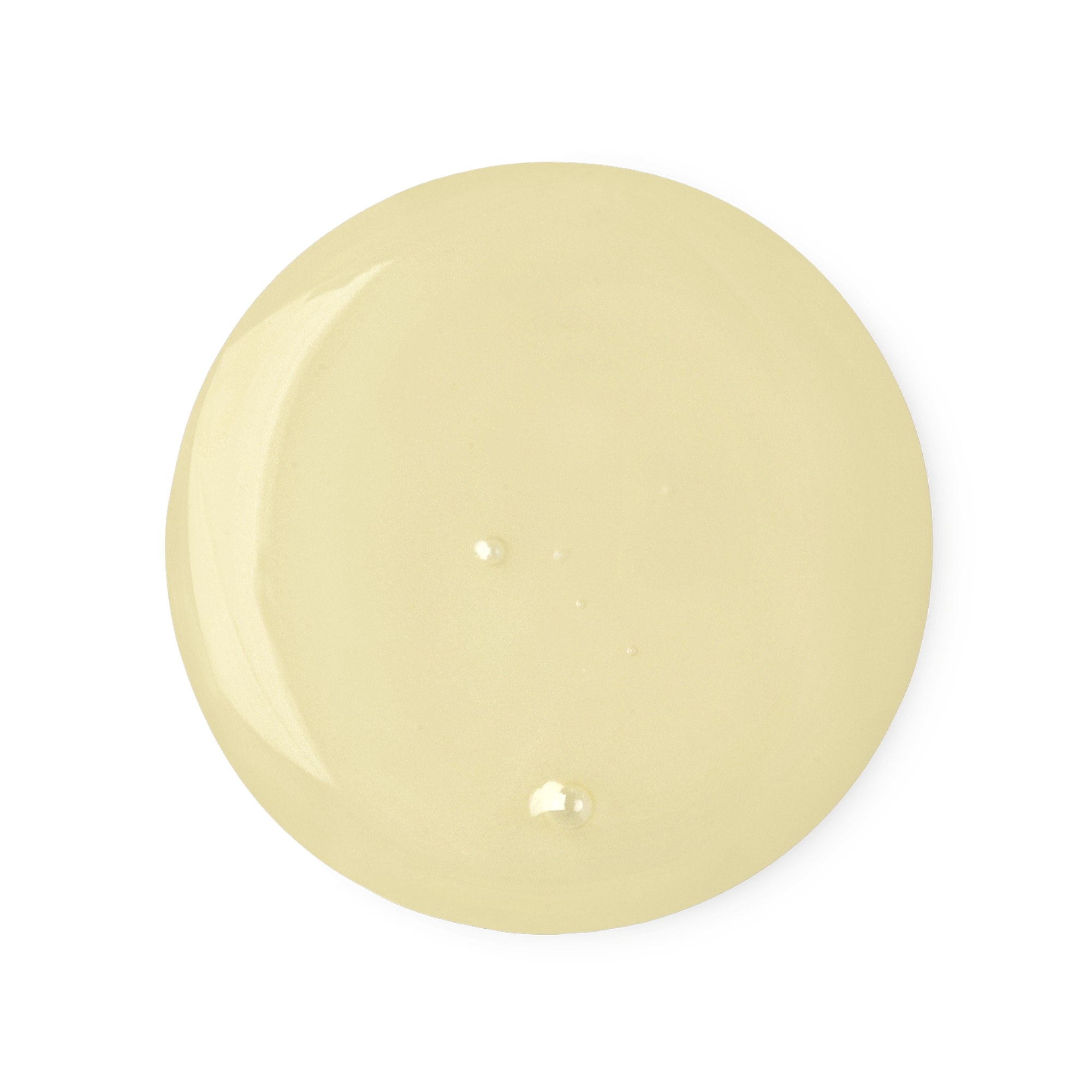 A sample of glossy, pale yellow, almost translucent, Happy Hippy shower gel.