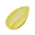 Honey Trap. A neatly smeared swatch of thick, pale yellow coloured lip balm with a slightly glossy finish.