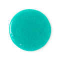 Intergalactic. A circular swatch of cool, turquoise shower gel with shimmering flecks of glitter throughout.