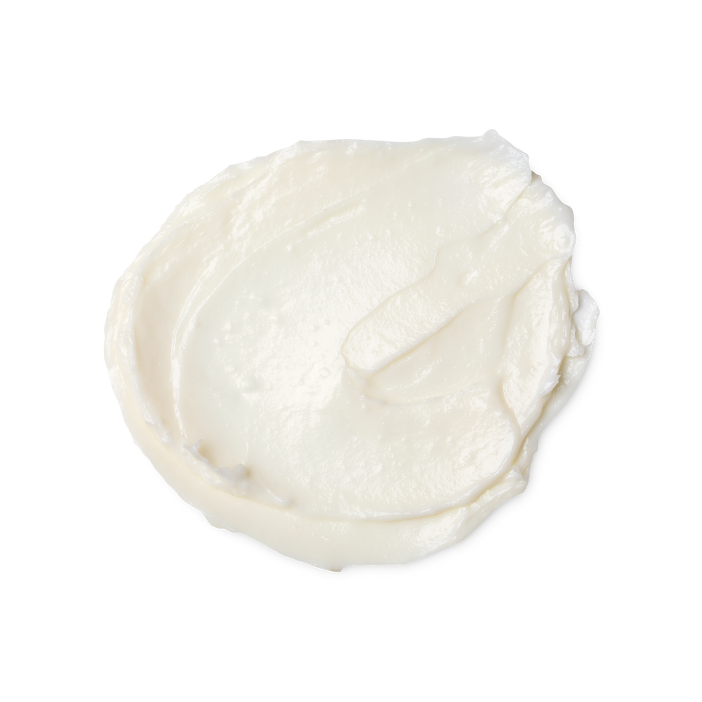 A swatch of thick, creamy coloured Kalamazoo beard and facial wash.