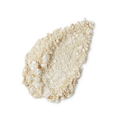 New Moon Glitter Crumble. A neatly smudged swatch of crumbly, shimmering, ivory-coloured metallic eyeshadow.