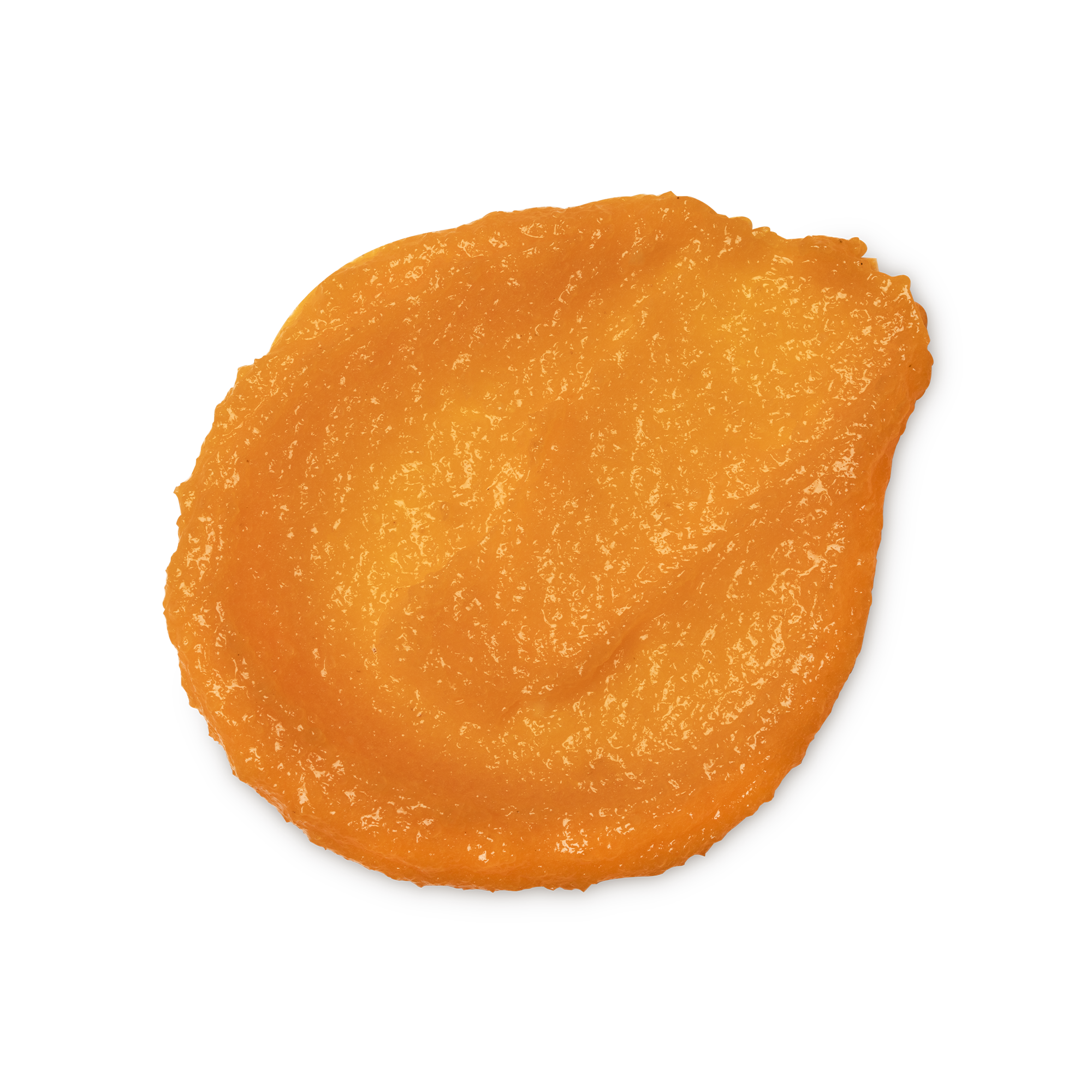 A swatch of bright orange, thick with sea salt, Orange body scrub.