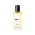 A glass perfume bottle filled with pale yellow liquid. A white label reads 'Pansy'.