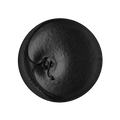 Plaque Sabbath. A perfectly circular swatch of matte, black, textured toothpaste.
