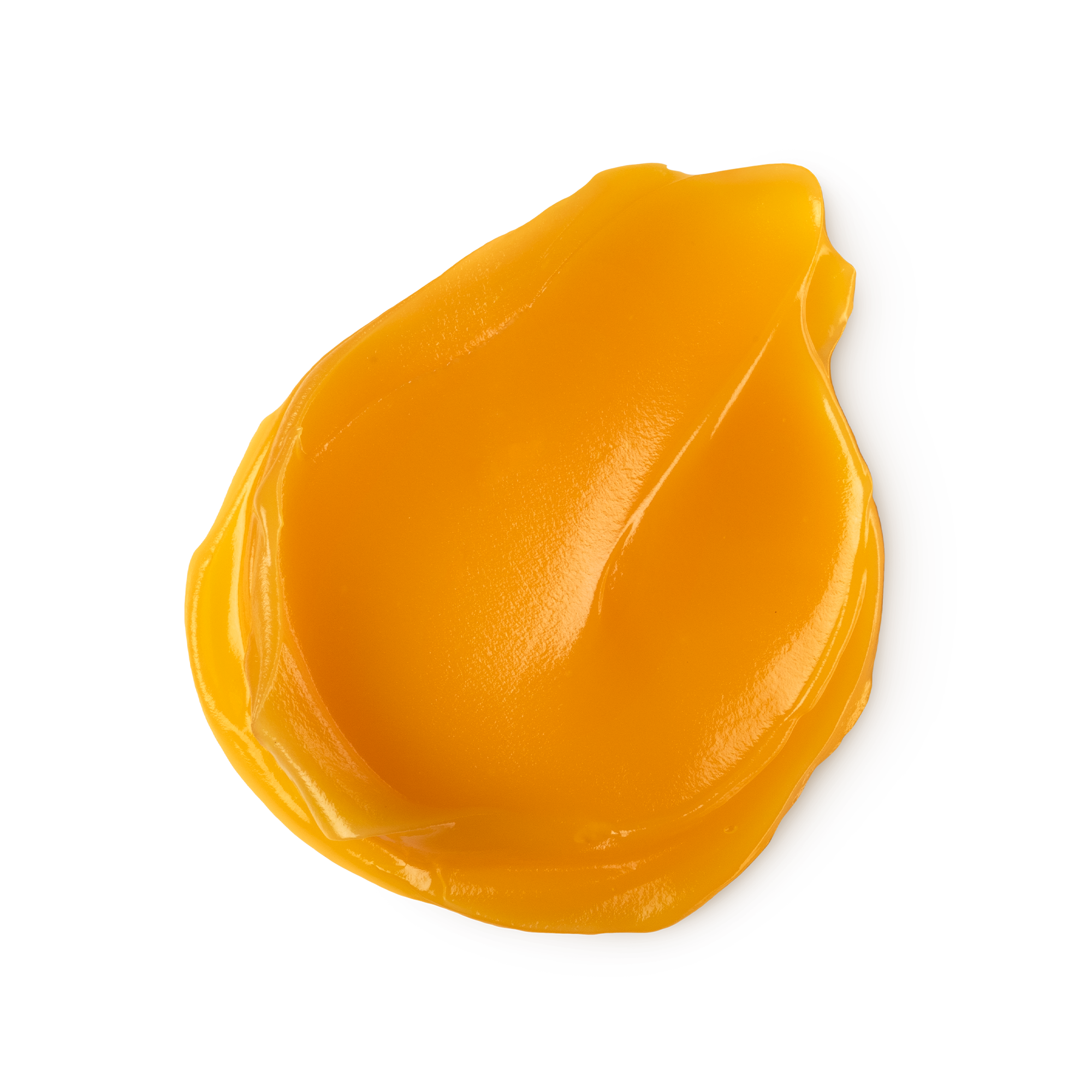 A swatch of thick, vibrant orange coloured Repeat foot balm.