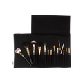 Roll With It Brush Set. A set of 13 handmade vegan make up brushes, wrapped up in a black, organic cotton storage wrap.
