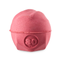 Sticky dates. A wavy, spherical bath bomb with a flat, geometric base. The product is a warm, caramel/rust colour and has the number "30" embossed on the side.