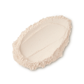 A studio shot of a textured swatch of LUSH Sticky Dates dusting powder, a fine, light beige powder against a light gray background.