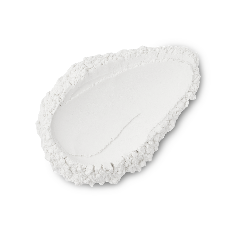 Super Milk. A neatly smudged and pressed swatch of bright white, smoothing Super Milk Dusting Powder.