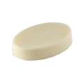 The Bump. An oval, thick solid massage bar. The words "Massage Bar" are embossed on the side. On the top is an embossed illustration of two hands reaching in towards a belly button with a pair or small baby feet.