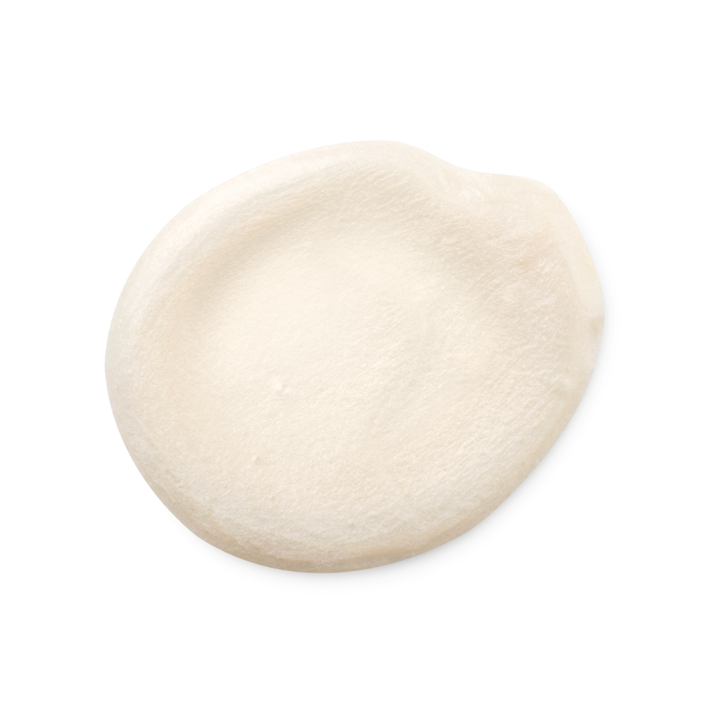 A swatch of light, smooth, light cream coloured Veganese conditioner.