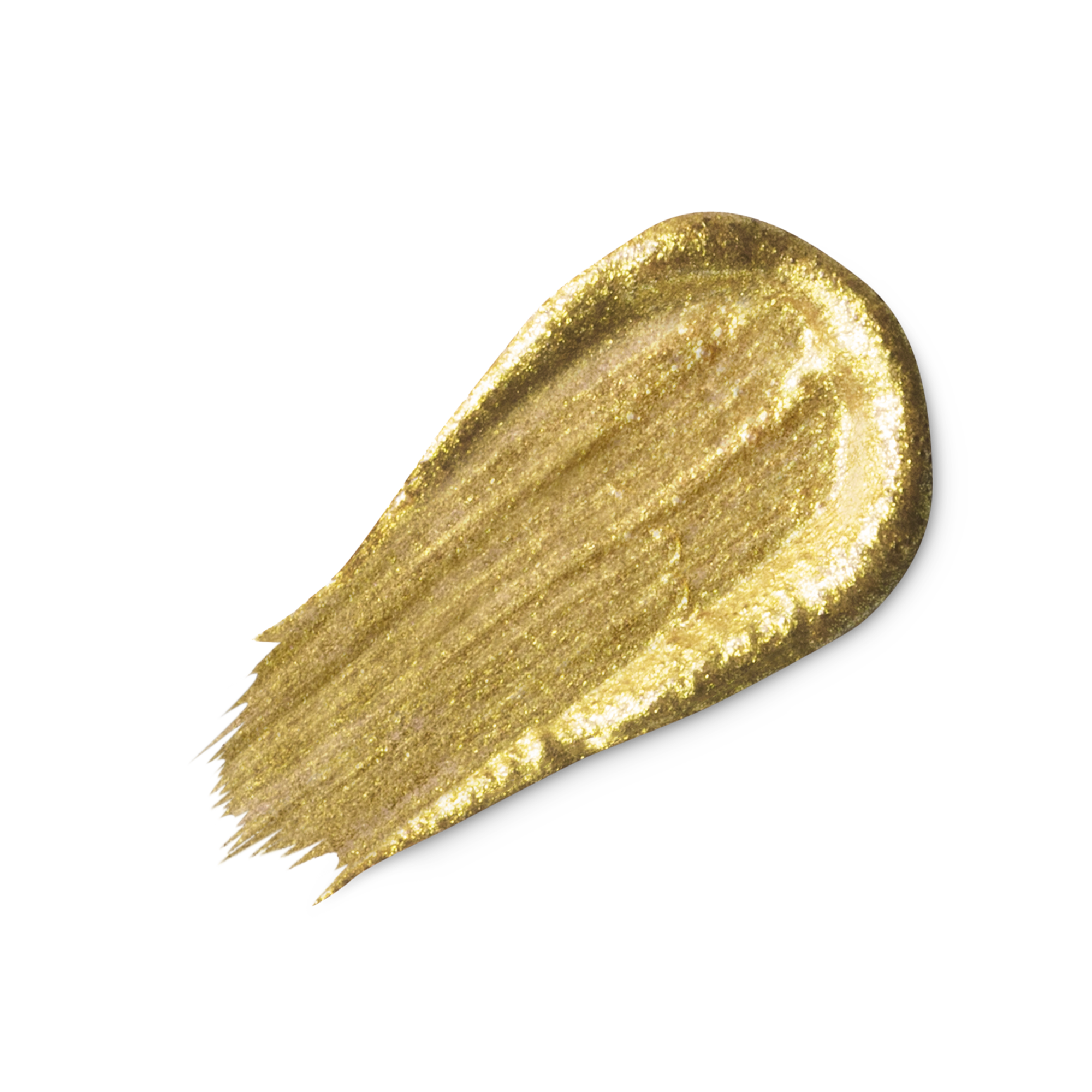 A swatch of shimmery gold liquid eyeliner.