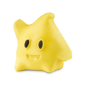 A yellow, star-shaped bubble bar modeled after a Luma from Super Mario. It has small black eyes and a carved smiling mouth.